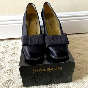 YSL Vintage Silk Tuxedo Mary Jane Shoes
